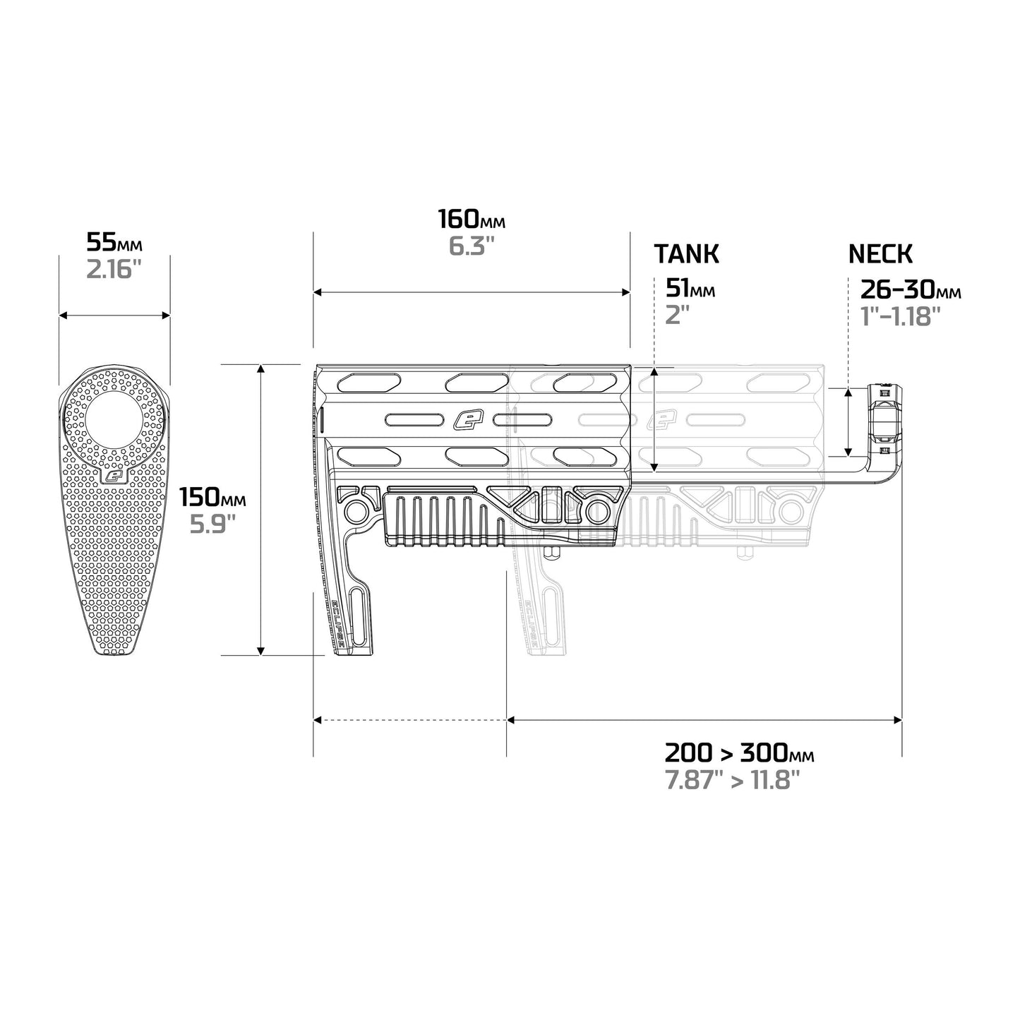 Eclipse EMC Adjustable Tank Stock Earth